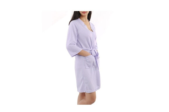 uxcell　バスローブ　レディース　浴衣式　トルココットン　軽量　ワッフル着物　ショートローブ　女性用　春　夏